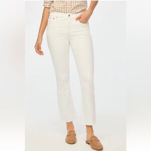 J.Crew Factory Womens Flare Crop Jean Signature Stretch White Denim Size 26